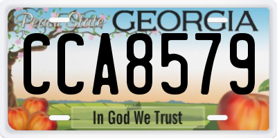 GA license plate CCA8579