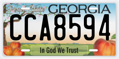 GA license plate CCA8594
