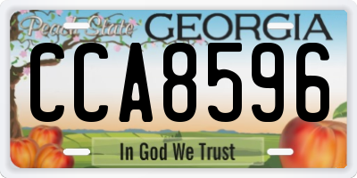 GA license plate CCA8596