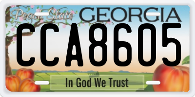 GA license plate CCA8605
