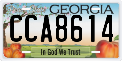GA license plate CCA8614