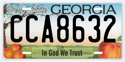 GA license plate CCA8632