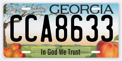GA license plate CCA8633