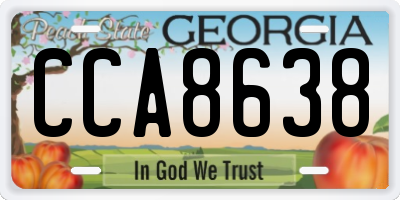 GA license plate CCA8638