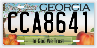 GA license plate CCA8641