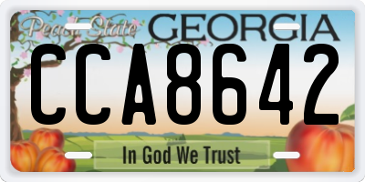 GA license plate CCA8642