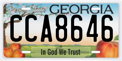 GA license plate CCA8646