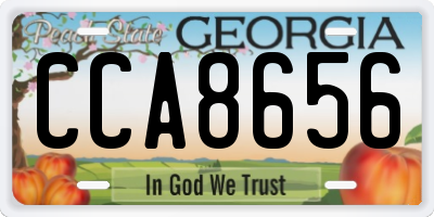 GA license plate CCA8656
