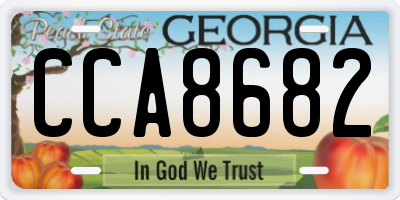 GA license plate CCA8682