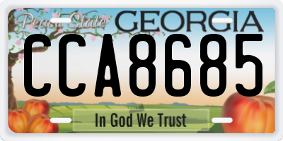 GA license plate CCA8685