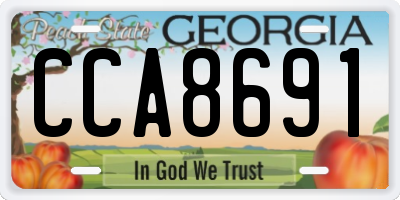 GA license plate CCA8691