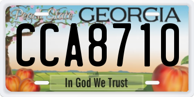 GA license plate CCA8710