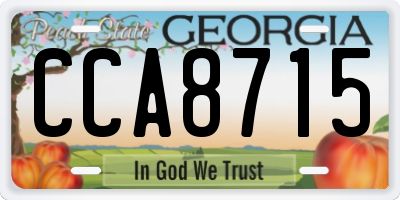 GA license plate CCA8715