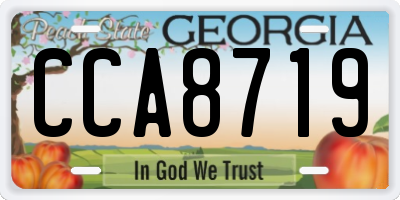 GA license plate CCA8719