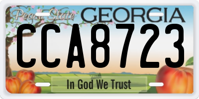 GA license plate CCA8723