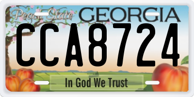 GA license plate CCA8724