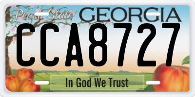 GA license plate CCA8727