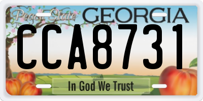 GA license plate CCA8731