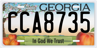 GA license plate CCA8735