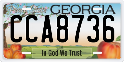 GA license plate CCA8736