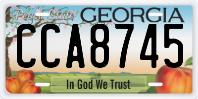GA license plate CCA8745