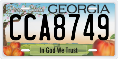 GA license plate CCA8749