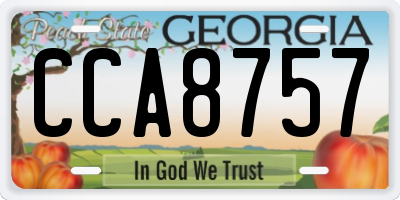 GA license plate CCA8757