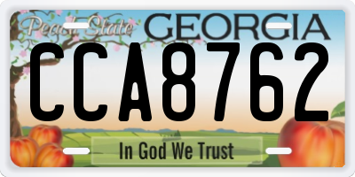 GA license plate CCA8762