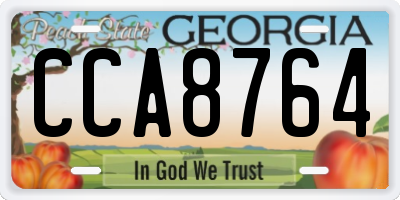 GA license plate CCA8764
