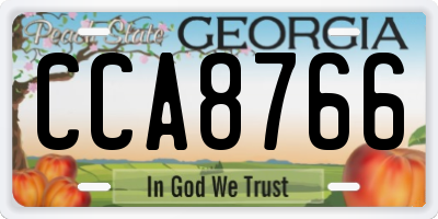 GA license plate CCA8766