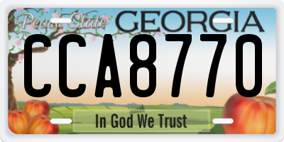 GA license plate CCA8770