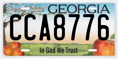 GA license plate CCA8776