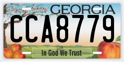 GA license plate CCA8779