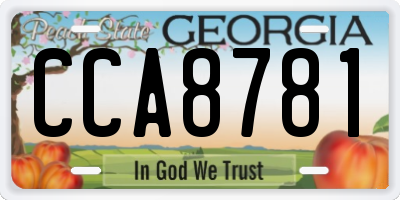 GA license plate CCA8781