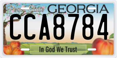 GA license plate CCA8784