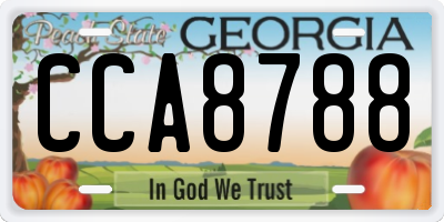 GA license plate CCA8788