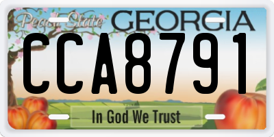 GA license plate CCA8791