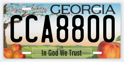 GA license plate CCA8800
