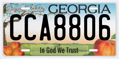 GA license plate CCA8806