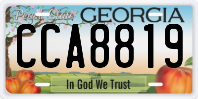 GA license plate CCA8819