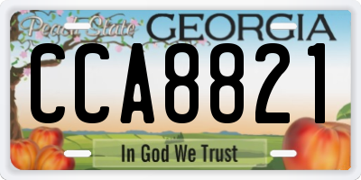 GA license plate CCA8821