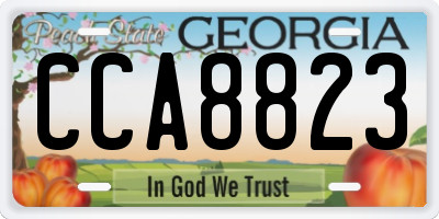 GA license plate CCA8823