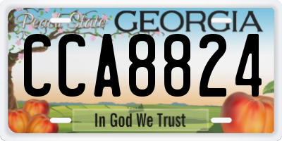 GA license plate CCA8824