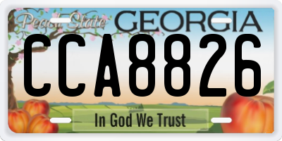 GA license plate CCA8826