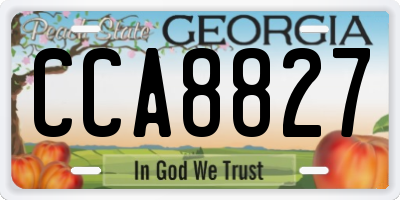GA license plate CCA8827