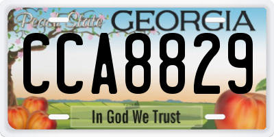 GA license plate CCA8829