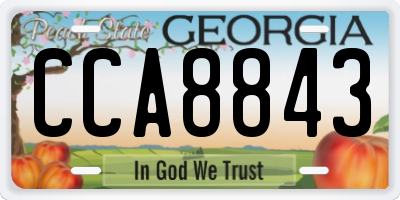 GA license plate CCA8843