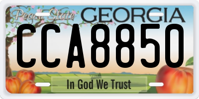 GA license plate CCA8850