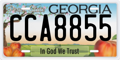 GA license plate CCA8855