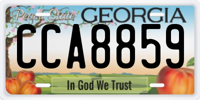 GA license plate CCA8859